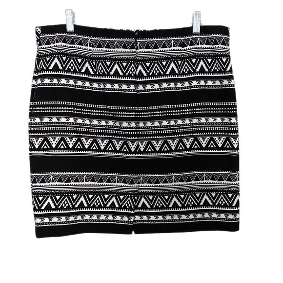 Elliot Lauren Women's Black & White Aztec Boho Print Knee Length Pencil Skirt 10 - Picture 3 of 3